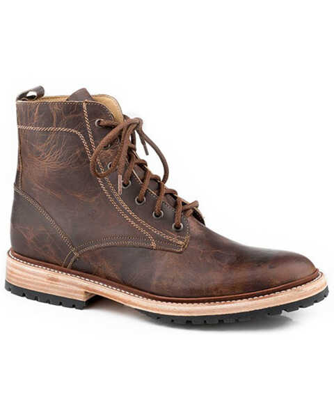 Image #1 - Stetson Men's Oiled Vamp Casual Lace-Up Chukka Boots - Round Toe , Brown, hi-res