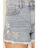Image #2 - Driftwood Women's Goldie Light Wash High Rise Floral Cut Out Stretch Denim Shorts , Light Wash, hi-res