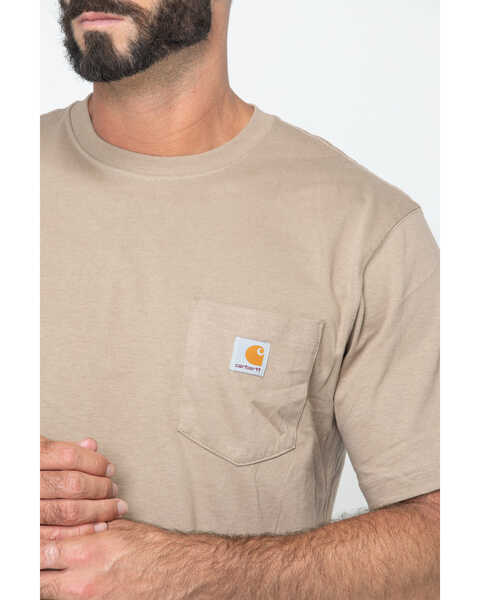 Image #6 - Carhartt Men's Loose Fit Heavyweight Logo Pocket Work T-Shirt - Big & Tall, Desert, hi-res