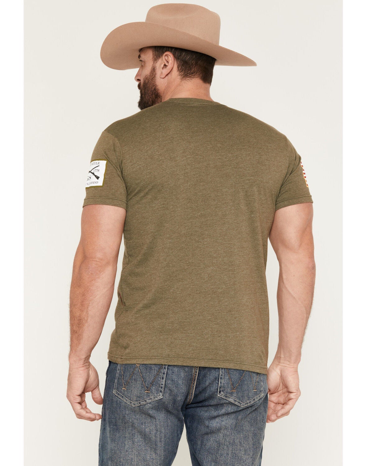 Image #4 - Grunt Style Men's Patriot Short Sleeve Graphic T-Shirt - Big, Olive, hi-res