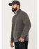 Image #2 - Brothers and Sons Men's Merino Donegal Button Pullover, Charcoal, hi-res
