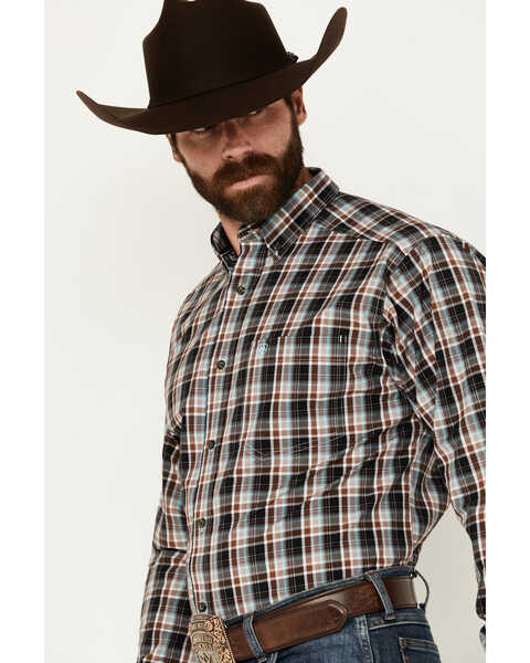 Image #2 - Ariat Men's Nathanael Plaid Print Long Sleeve Button-Down Performance Shirt - Tall , Multi, hi-res