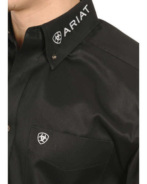 Image #4 - Ariat Men's Long Sleeve Logo Long Sleeve Western Shirt , Black, hi-res