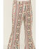 Image #2 - Panhandle Girls' Southwestern Striped Button Flare Stretch Denim Jeans , Natural, hi-res