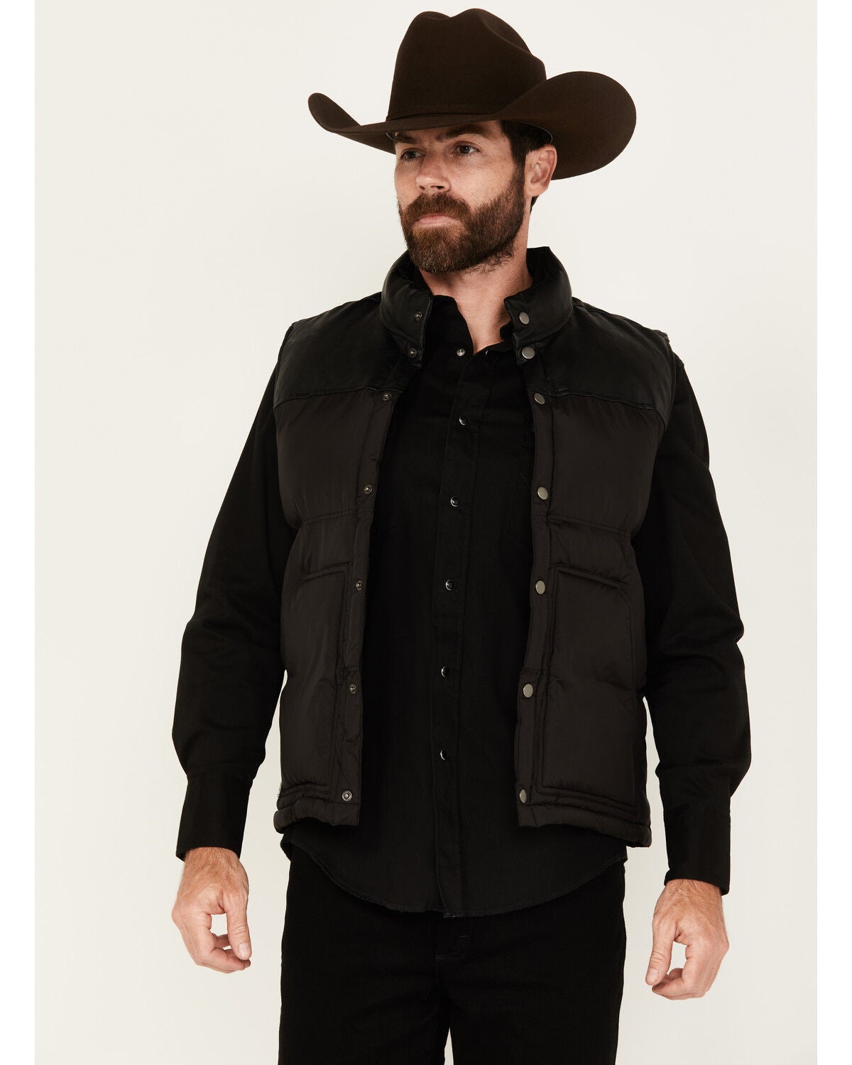 Moonshine Spirit&reg; Men's Snap Puffer Vest, Black, hi-res