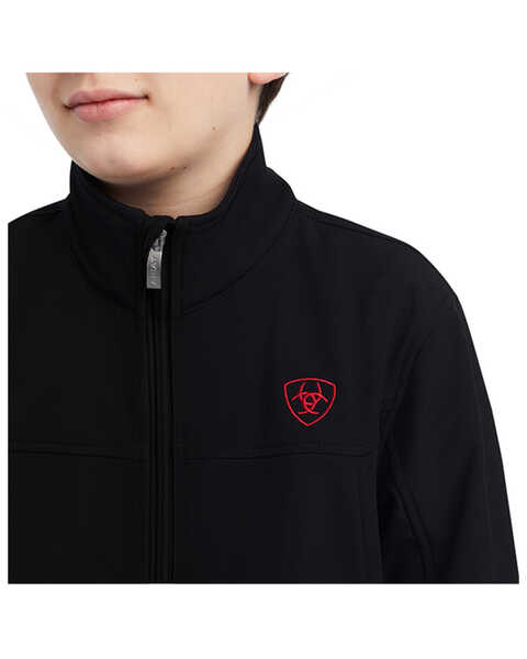 Image #3 - Ariat Boys' Mexico Flag Logo Embroidered Softshell Jacket, Black, hi-res