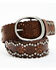 Shyanne Women's Studded Edge Starburst Belt, Brown, hi-res