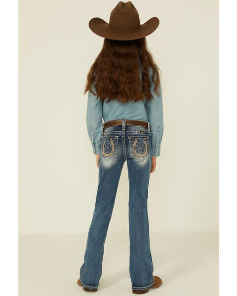 Image #4 - Miss Me Girls' Lucky Horse Shoe Stars Bootcut Jeans, , hi-res