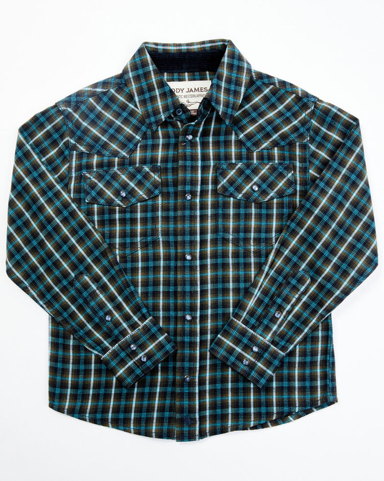 Cody James Toddler Boys' Plaid Long Sleeve Flannel, Hunter Green, hi-res