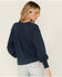 Image #4 - Cleo + Wolf Women's Striped Long Sleeve Peasant Top, Navy, hi-res