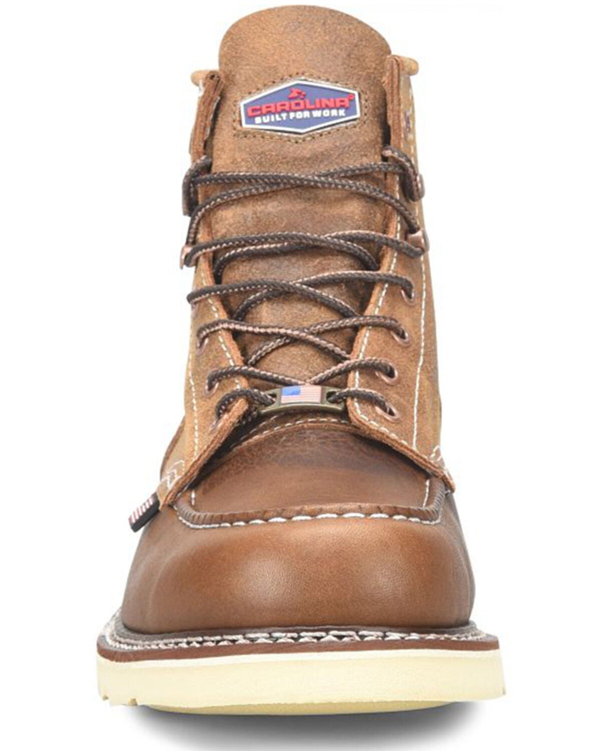 Image #4 - Carolina Men's AMP 6" Roughout Moc Work Boots - Steel Toe, Brown, hi-res