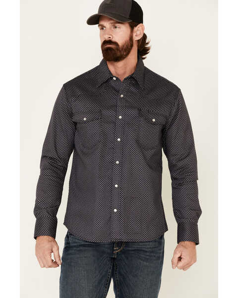 Rock & Roll Denim Men's FR Geo Print Long Sleeve Work Shirt , Charcoal, hi-res