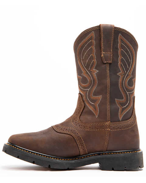 Image #3 - Cody James Men's Saddle Waterproof Western Work Boots - Soft Toe, Dark Brown, hi-res