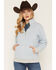 Image #1 - Ariat Women's Boot Barn Exclusive Southwestern Print 1/4 Zip Pullover, Blue, hi-res