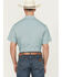 Image #4 - Rodeo Clothing Men's Geo Print Short Sleeve Pearl Snap Western Shirt, Aqua, hi-res