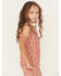 Image #2 - Shyanne Girls' Ditsy Floral Print Ruffle Sleeve Shirt, Light Pink, hi-res