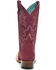 Image #4 - Corral Girls' Embroidered Western Boots - Square Toe, Wine, hi-res