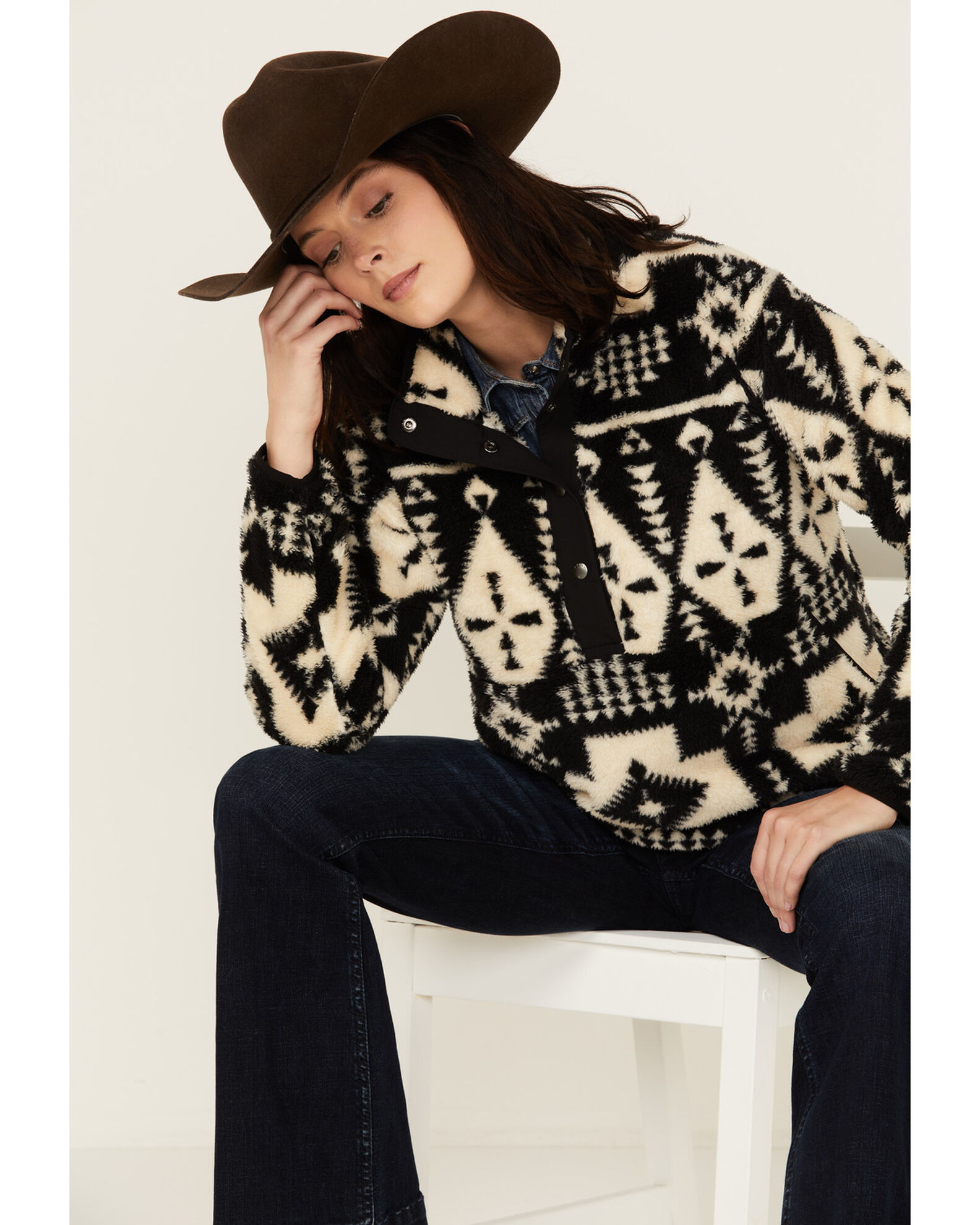 Ariat Women s Berber Southwestern Print Sherpa Pullover Sheplers