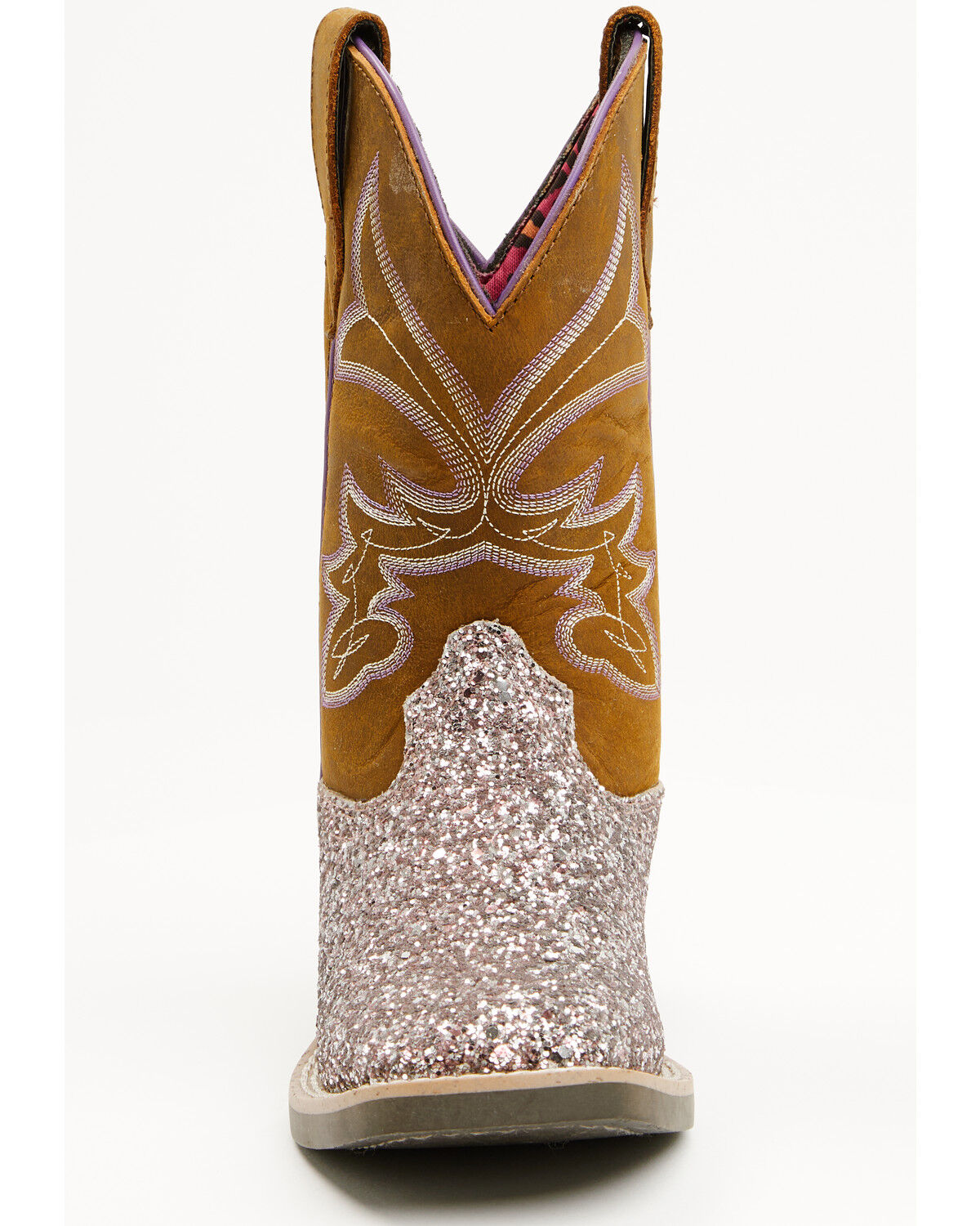 Image #4 - Shyanne Girls' Avery Glitter Western Boots - Broad Square Toe, Purple, hi-res