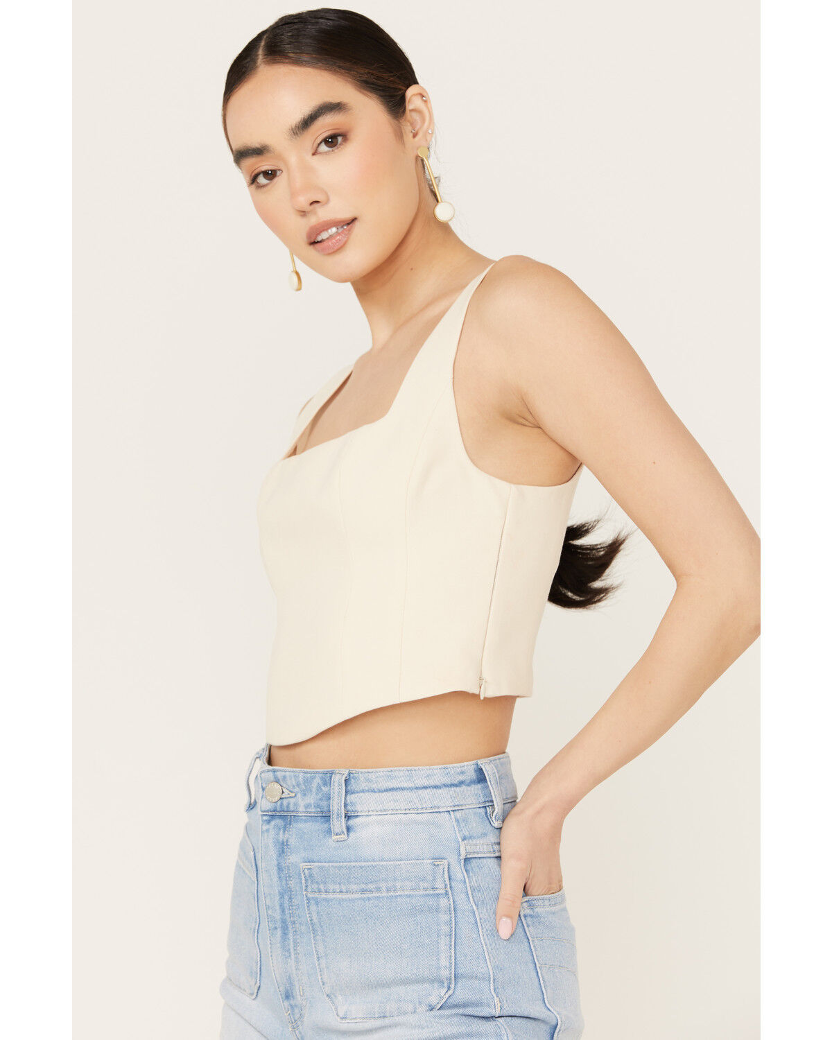 Image #2 - Show Me Your Mumu Women's Sleeveless Corset Top, Off White, hi-res