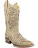 Image #1 - Corral Women's White Glitter & Crystals Western Boots - Square Toe, White, hi-res