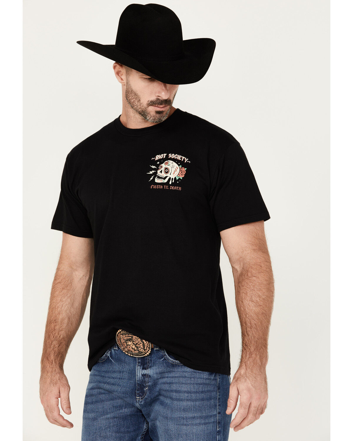 Image #4 - Riot Society Men's Guitar Girl Fiesta Til Death Short Sleeve Graphic T-Shirt, Black, hi-res