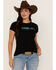 RANK 45 Women's Southwestern Serape Logo Graphic Tee, Black, hi-res