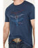 Cody James Men's Triple Bull Short Sleeve Graphic T-Shirt, Navy, hi-res