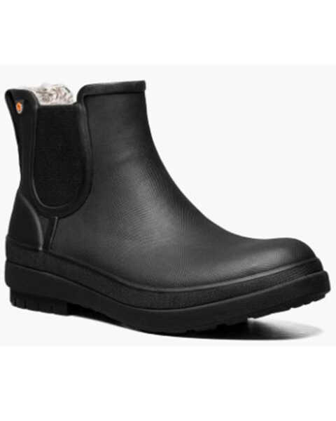 Bogs Women's Amanda Plush II Chelsea Rain Boots, Black, hi-res
