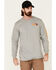Ariat Men's FR Logo Crew Neck Long Sleeve Shirt, Grey, hi-res