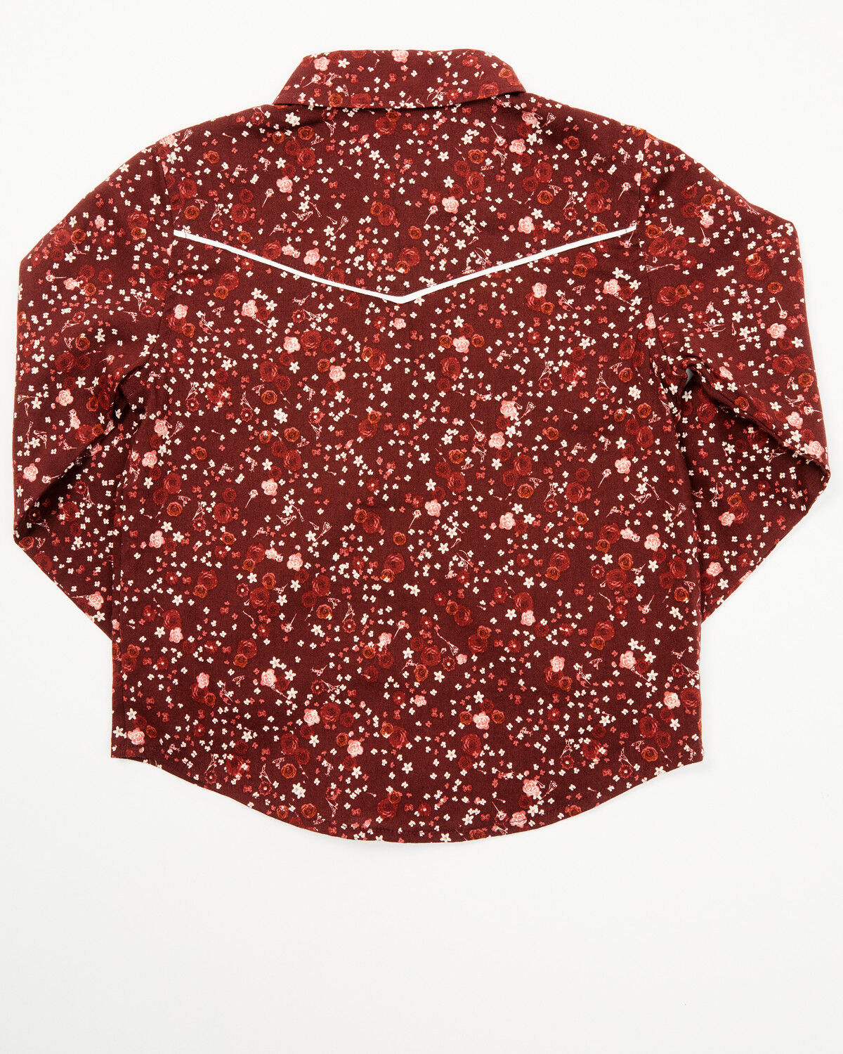Image #3 - Shyanne Toddler Girls' Dakota Floral Print Long Sleeve Pearl Snap Western Shirt, Mahogany, hi-res