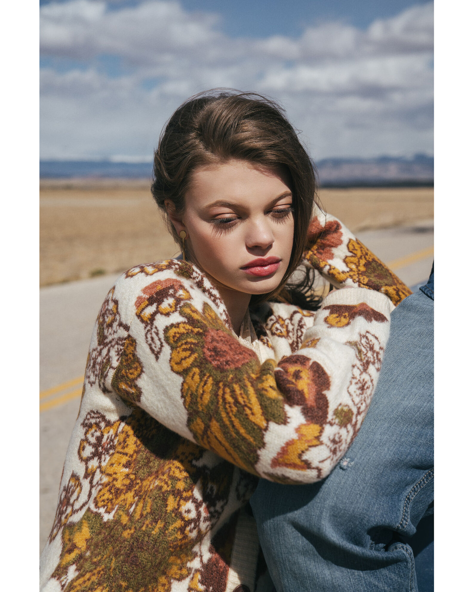 Long floral clearance sweater