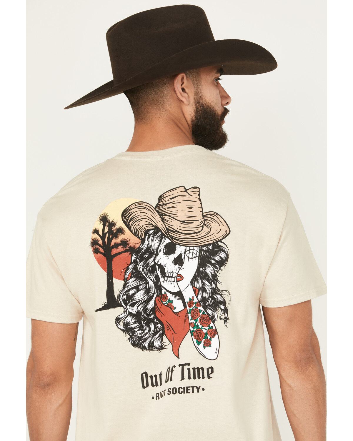 Image #4 - Riot Society Men's Out Of Time Cowgirl Short Sleeve Graphic T-Shirt, Sand, hi-res