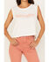 Image #4 - Wrangler Women's Sleeveless Space Crop Back Graphic Tee, White, hi-res