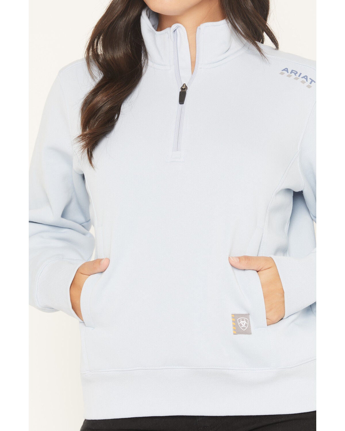 Image #3 - Ariat Women's Rebar Lightweight 1/2 Zip Pullover, Blue, hi-res