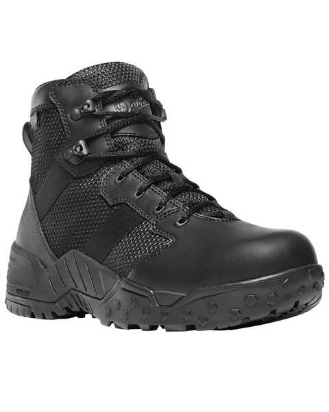 Danner Men's Black Scorch Side Zip 6" Boots - Round Toe , Black, hi-res
