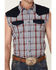 Image #3 - Cody James Men's Anthem Plaid Print Bubba Sleeveless Snap Western Shirt  , White, hi-res