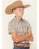 Image #2 - Cody James Boys' High Plains Southwestern Print Short Sleeve Snap Western Shirt, Tan, hi-res
