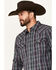 Image #2 - Moonshine Spirit Men's Throw Down Plaid Print Long Sleeve Snap Western Shirt, Purple, hi-res