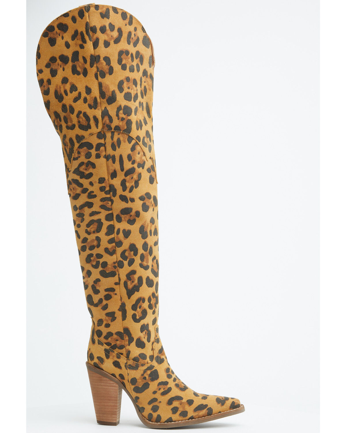 Image #2 - Dingo Women's Diva Leopard Print Thigh High Western Boots - Snip Toe, Leopard, hi-res