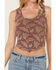 Image #3 - Panhandle Women's Paisley Print Tank Top, Brown, hi-res