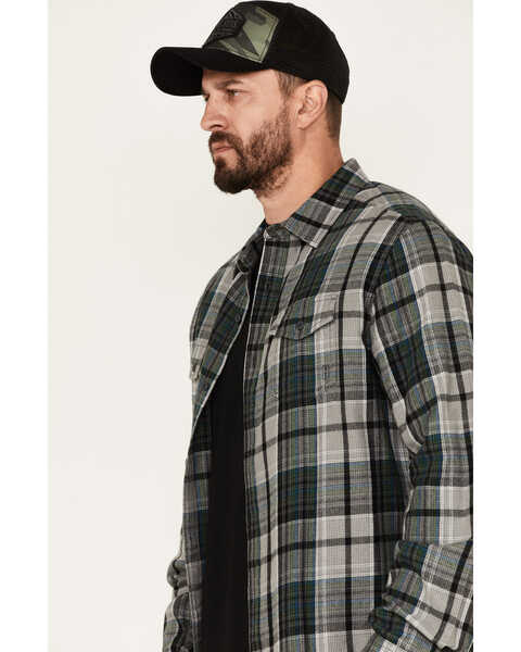Image #2 - Brothers and Sons Men's Plaid Print Long Sleeve Button Down Flannel Shirt, Charcoal, hi-res