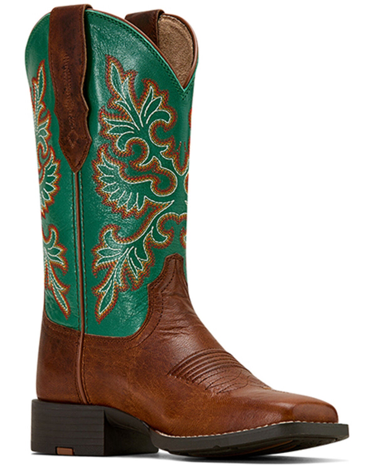 Image #1 - Ariat Women's Round Up Performance Western Boots - Broad Square Toe, Brown, hi-res