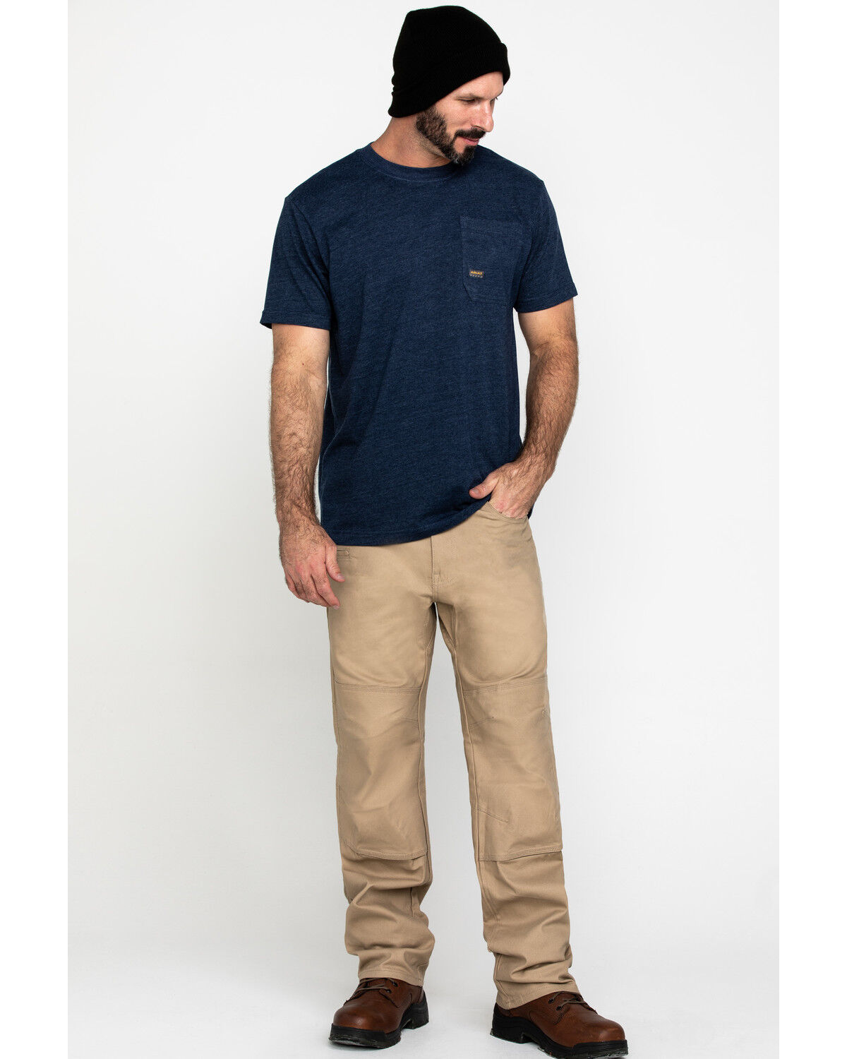 Image #6 - Ariat Men's Rebar Cotton Strong American Grit Work T-Shirt, Navy, hi-res