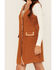 Image #3 - Miss Me Women's Embroidered Faux Suede Sleeveless Button-Down Mini Dress, Camel, hi-res