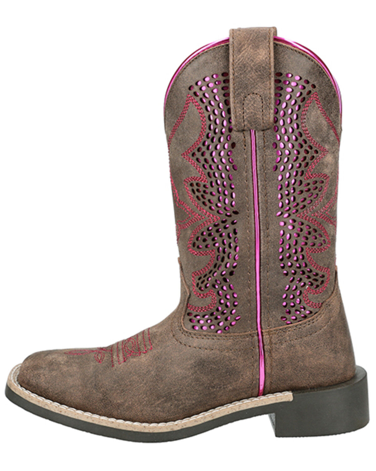 Image #3 - Smoky Mountain Girls' Willow Western Boots - Broad Square Toe, Brown, hi-res
