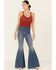 Image #2 - HYFVE Women's Ribbed Bottom Crochet Crop Cami, Rust Copper, hi-res