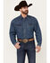 Image #1 - Stetson Men's Denim Long Sleeve Snap Western Shirt, Denim, hi-res