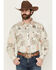 Image #1 - Cowboy Hardware Men's Southwestern Print Long Sleeve Snap Stretch Western Shirt, Tan, hi-res