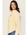 Image #2 - Wrangler Retro Women's Solid Long Sleeve Snap Western Shirt, Yellow, hi-res